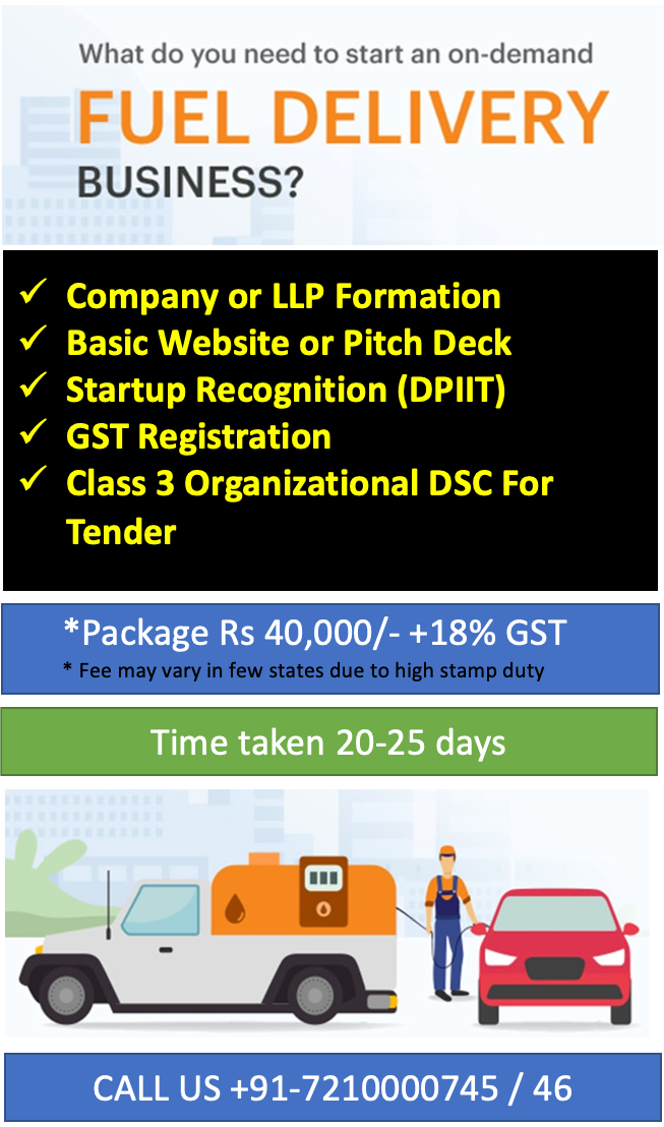 diesel delivery startup registration