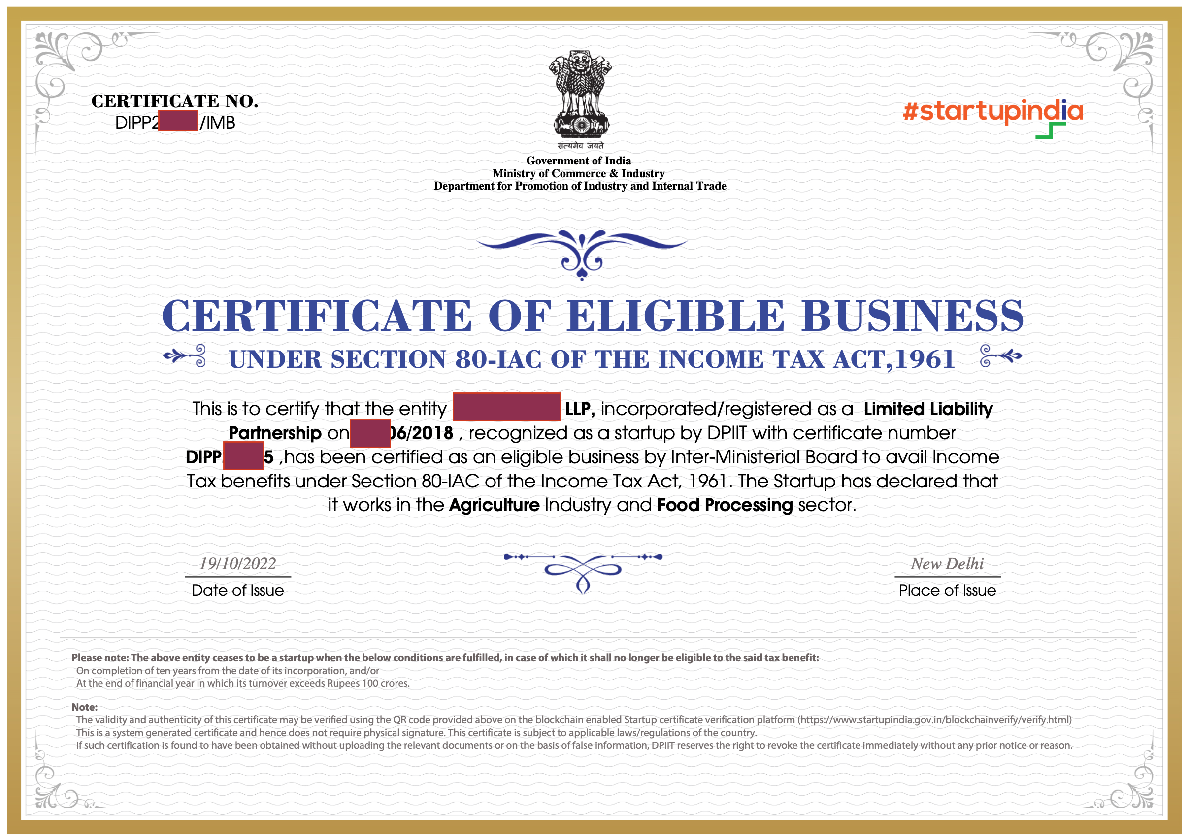 80 IAC Tax Exemption Certificate in