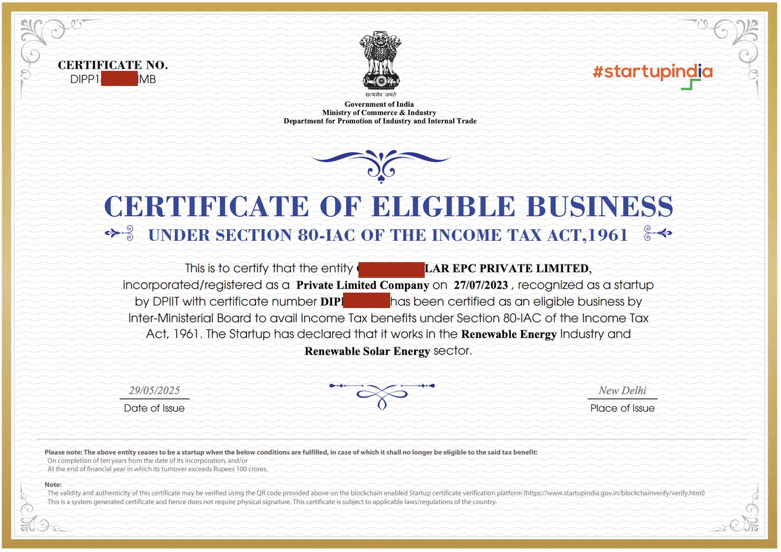 80IAC Tax Exemption Services in 